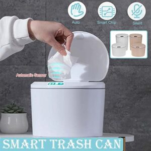 Trash Can 3L Mini Desktop Garbage Bin Trash Can Kitchen Bathroom Wastebasket Automatic Sensor Waste Bin Smart Small Wastebasket Trash Can Wastebasket