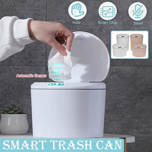 Trash Can 3L Mini Desktop Garbage Bin Trash Can Kitchen Bathroom Wastebasket Automatic Sensor Waste Bin Smart Small Wastebasket Trash Can Wastebasket