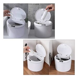 Trash Can 3L Mini Desktop Garbage Bin Trash Can Kitchen Bathroom Wastebasket Automatic Sensor Waste Bin Smart Small Wastebasket Trash Can Wastebasket