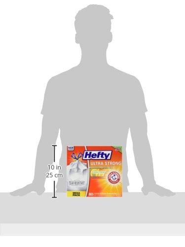 Hefty Ultra Strong Tall Kitchen Trash Bags, 13 Gallon Citrus Twist Scent, 80 Count (Pack of 1), White