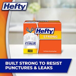 Hefty Strong Tall Kitchen Trash Bags, Unscented, 13 Gallon, 120 Count