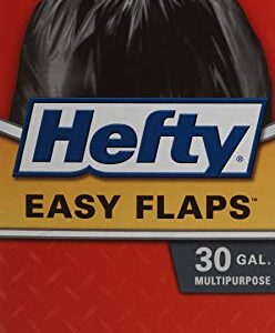 Hefty Easy Flaps Multipurpose Large Trash Bags, Unscented, 30 Gallon, 40 Count