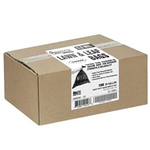 ultrasac 39 gallon garbage bags (huge 100 pack) 33″ x 43″ heavy duty industrial yard waste bag – professional outdoor trash bags for contractors and more (pack of 100) (769646)