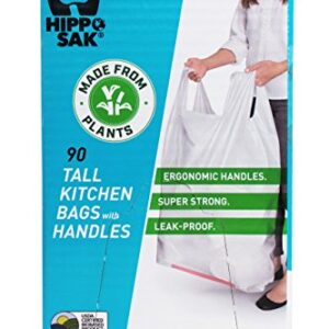 Plant Based - Hippo Sak Tall Kitchen Bags with Handles, 13 Gallon (90 Count)