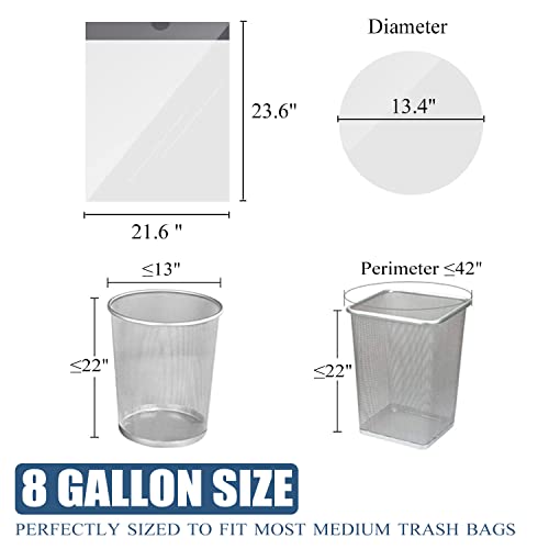 Drawstring 8 Gallon Trash Bags - Medium Trash Bags 8 Gallon Garbage Bags, Individual Unscented 8 Gal Bathroom Trash Bags, 42 Count