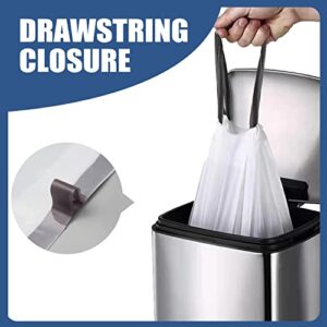 Drawstring 8 Gallon Trash Bags - Medium Trash Bags 8 Gallon Garbage Bags, Individual Unscented 8 Gal Bathroom Trash Bags, 42 Count