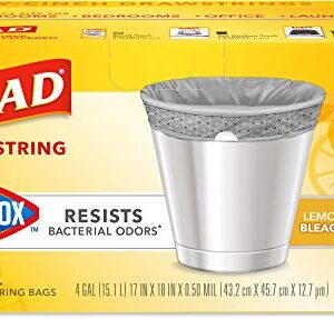 GLAD Small Kitchen Trash Bags, - 4 Gallon Trash Bag for Kitchen, Lemon Fresh Bleach Scent, Odor Eliminator, Leak Protection, 80 Count