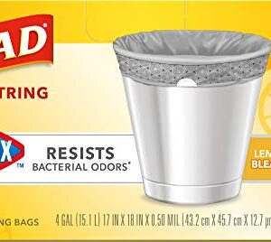 GLAD Small Kitchen Trash Bags, - 4 Gallon Trash Bag for Kitchen, Lemon Fresh Bleach Scent, Odor Eliminator, Leak Protection, 80 Count