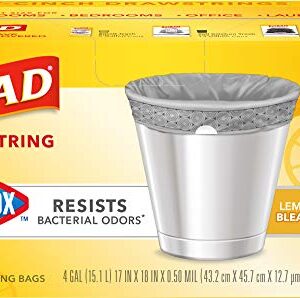 GLAD Small Kitchen Trash Bags, - 4 Gallon Trash Bag for Kitchen, Lemon Fresh Bleach Scent, Odor Eliminator, Leak Protection, 80 Count