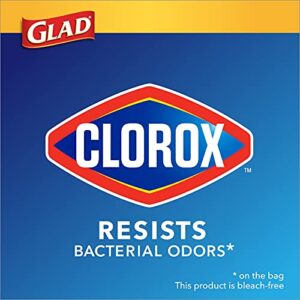 Glad Small Drawstring Trash Bags with Clorox, 4 Gallon Grey Trash Bags, Lemon Fresh Bleach Scent, 34 Count (Package May Vary)