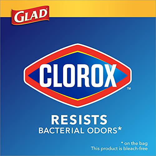 Glad Small Drawstring Trash Bags with Clorox, 4 Gallon Grey Trash Bags, Lemon Fresh Bleach Scent, 34 Count (Package May Vary)