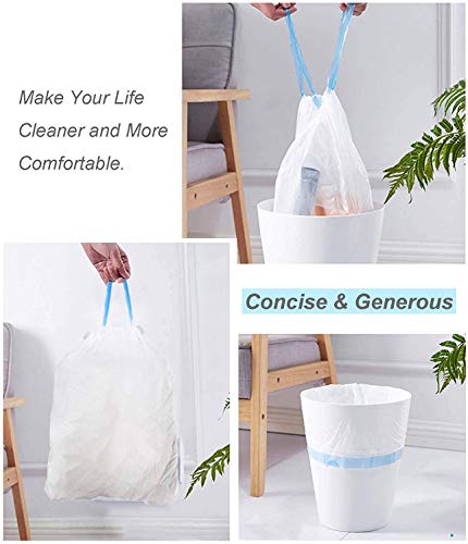 Small Trash Bag, 1.2 Gallon Garbage Bags Bathroom Trash can Liners for Bedroom Home Kitchen 80 Counts,Auto shrink, White