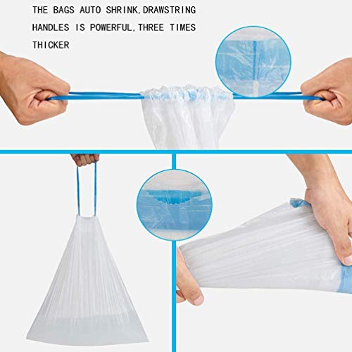 Small Trash Bag, 1.2 Gallon Garbage Bags Bathroom Trash can Liners for Bedroom Home Kitchen 80 Counts,Auto shrink, White