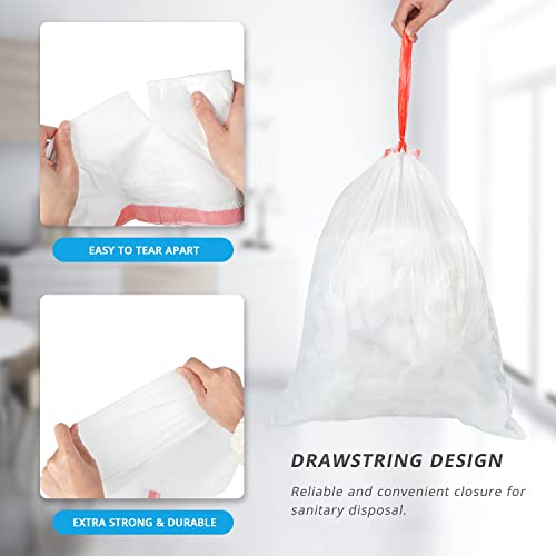 Glasho 15 Gallon Plastic Drawstring Trash Bags 80 Count White Leak Proof Garbage Bags for Tall Kitchen Home Office Outdoor