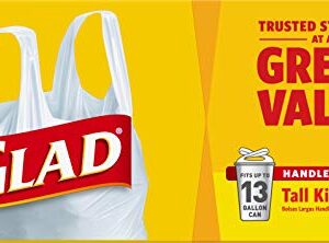 GLAD Tall Kitchen Trash Bags, 13 Gallon Handle Tie Trash Big for Kitchen, Unscented, 50 Count (Pack of 4)