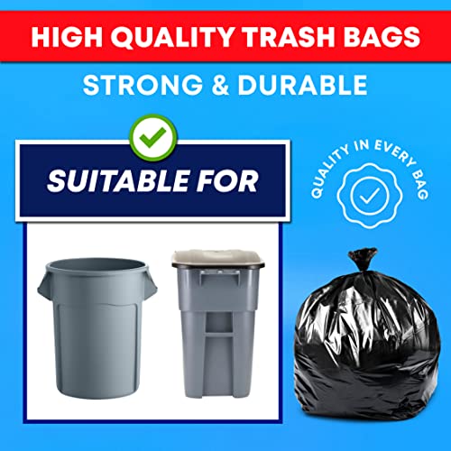 Tasker 55 Gallon Trash Bags, (Huge 50 Bags w/Ties) Extra Large Trash Bags 55 Gallon, Lawn and Leaf Bags, Extra Large Trash Can Liners, 60 Gallon Trash Bags, 50 Gallon Trash Bags, 55 Gal Trash Bags.