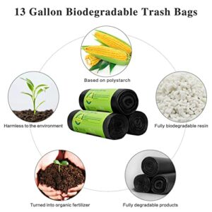 Toplive Trash Bag ,13 Gallon 45 Count Garbage Bag Biodegradable Compostable 2 Mil Thickness Recycling Unscented Trash Bags Wastebasket Bin Liners for Home Bathroom Bedroom Kitchen Trash Can(3 Rolls)
