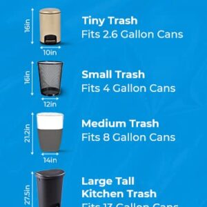 FORID Medium Kitchen Trash Bags - 8 gallon Black Garbage Bags 220 Count Durable Plastic Wastebasket Bags Unscented Trash Bin Liners 5 Roll for Bathroom Home Office 30 Liter Trash Can