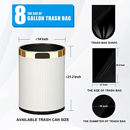 FORID Medium Kitchen Trash Bags - 8 gallon Black Garbage Bags 220 Count Durable Plastic Wastebasket Bags Unscented Trash Bin Liners 5 Roll for Bathroom Home Office 30 Liter Trash Can