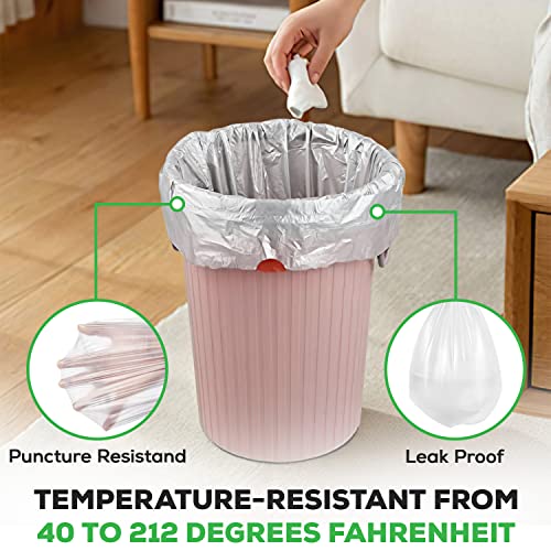 C&S Event Supply Co. Clear 7-10 Gallon Trash Bags - Un-Scented & Disposable Garbage Bags - Leak Proof & 6 Micron Thickness Plastic Bags - Trash Cans Liner for Kitchen, Bathroom & Office (200 Count)