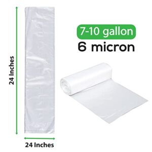 C&S Event Supply Co. Clear 7-10 Gallon Trash Bags - Un-Scented & Disposable Garbage Bags - Leak Proof & 6 Micron Thickness Plastic Bags - Trash Cans Liner for Kitchen, Bathroom & Office (200 Count)