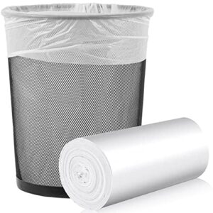 medium trash bags, 6-8 gallon white garbage bags trash can liners for bathroom, bedroom, office, unscented (50 count)