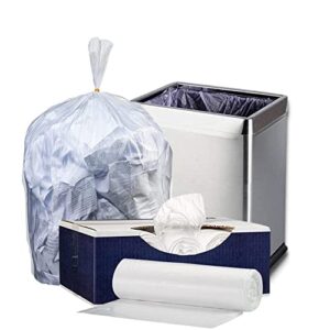 plasticplace 6 gallon trash bags │ 6 microns │ clear garbage can high density liners │ 20″ x 22″ (2000 count)