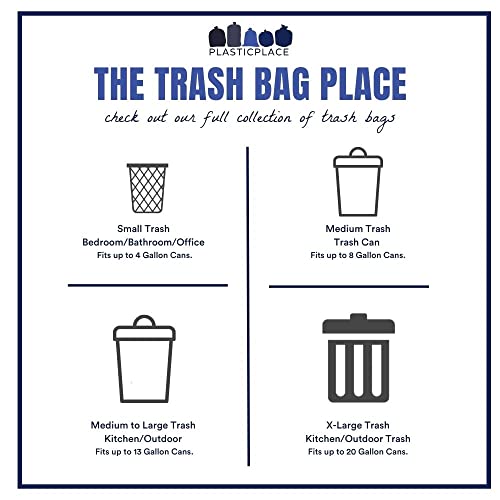 Plasticplace 6 Gallon Trash Bags │ 6 Microns │ Clear Garbage Can High Density Liners │ 20" x 22" (2000 Count)