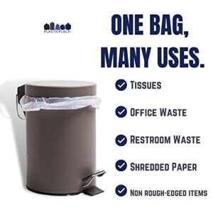 Plasticplace 6 Gallon Trash Bags │ 6 Microns │ Clear Garbage Can High Density Liners │ 20" x 22" (2000 Count)
