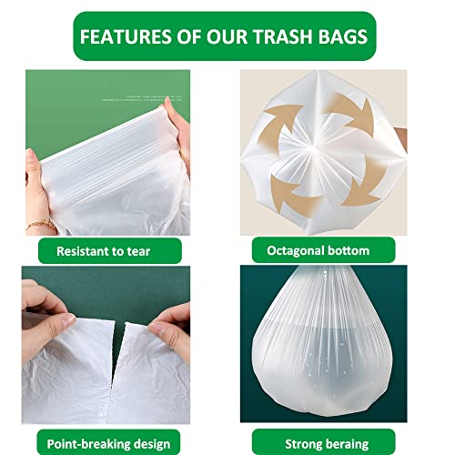 Mavere Trash Bags 1.2 Gallon, 120 Count Trash Bags Extra Strong Small Garbage Bags for Bathroom Bedroom Office Kitchen Trash Can, White