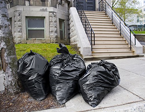 55-60 Gallon Trash Bags, (Value Pack 100 Bags w/Ties) Large Black Outdoor Trash Bags, Extra Large Trash Can Liners, 60 Gal, 55Gal, 50 Gallon Trash Can Liner Capacity