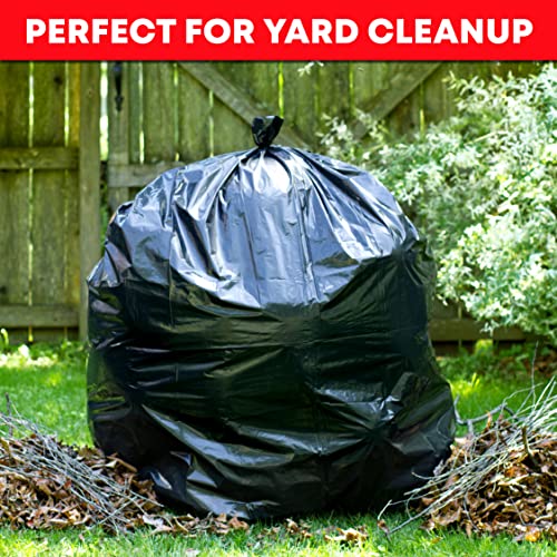 55-60 Gallon Trash Bags, (Value Pack 100 Bags w/Ties) Large Black Outdoor Trash Bags, Extra Large Trash Can Liners, 60 Gal, 55Gal, 50 Gallon Trash Can Liner Capacity