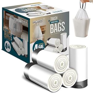 forid small drawstring trash bags – 4 gallon plastic garbage bags 240 counts white trash can liners 15 liter for bathroom restroom bedroom office toilet