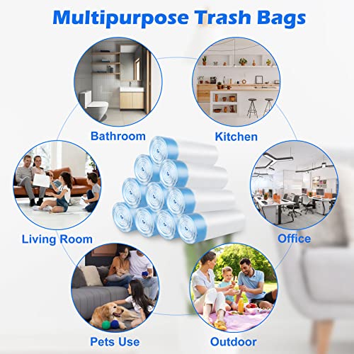 4 Gallon Trash Bags 100 Counts, Drawstring Small Trash Bags for Bathroom,Kitchen, Small Garbage Bags for Car Trash Can, Office Waste Bin Liners