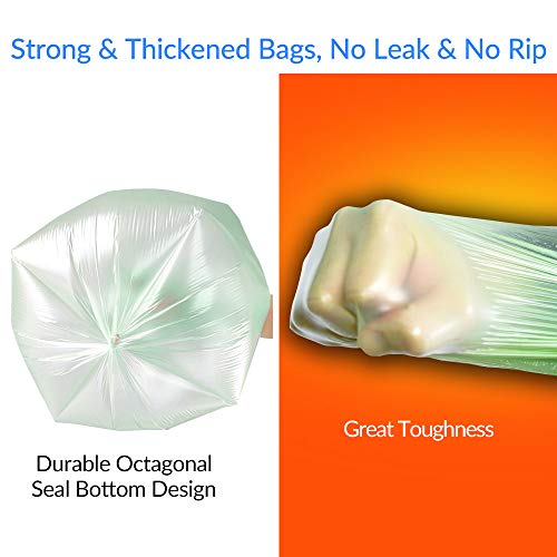 Biodegradable Trash Bags 13 Gallon for Kitchen Tall Trash Can, 0.97 Mil Thicken Large Garbage Bags Recycling Lawn Trash Can Liner Green 60 Counts