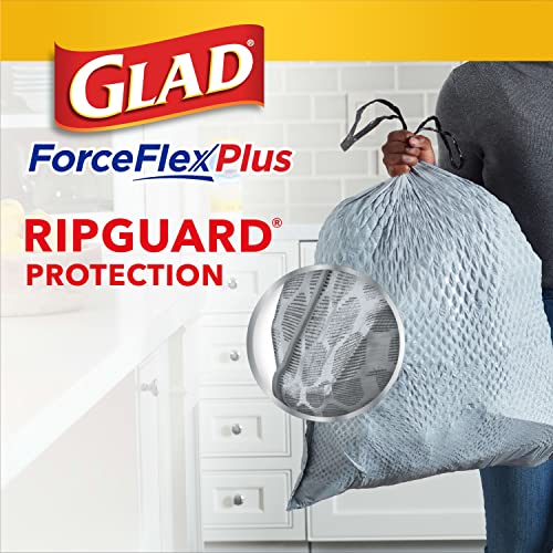 Glad ForceFlexPlus with Clorox Tall Trash Bags, 13 Gal, Lemon Fresh Bleach, 34 Ct, Pack May Vary