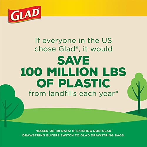 Glad ForceFlexPlus with Clorox Tall Trash Bags, 13 Gal, Lemon Fresh Bleach, 34 Ct, Pack May Vary