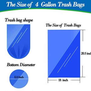 4 Gallon Small Garbage Bags 250 Counts,Trash Bag Bin Liners, 15-Liters Bin Bags Wastebasket Bags for home office kitchen Trash Can,Bathroom,Bedroom 5 Color