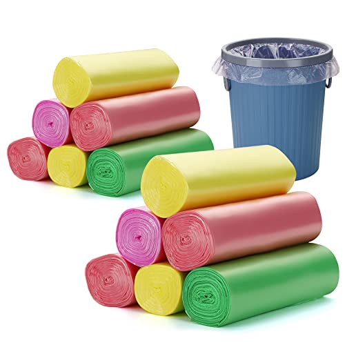 Kyraton Small Trash Bags 240 Counts, 4 Gallon Garbage Bags, Leak Proof Plastic Waste Bags 12 Rolls for Kitchen, Bathroom, Bedroom, Office, Poolside, Garden