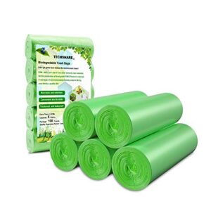 Biodegradable Trash Bags 4 - 6 Gallon, 100 Counts, Extra Thick Small Trash Bag Recycling Garbage Bags For Kitchen Bathroom Yard Office Wastebasket Car