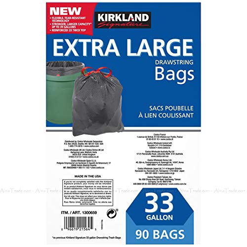 Kirkland Signature Flex-tech 33 Gallon Trash Bag, 90count, 1count