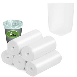 Small Trash Bags, Inwaysin Small Garbage Bags 4-6 Gallon Biodegradable Can Liners Thicken, Size Expanded, White 200 Counts