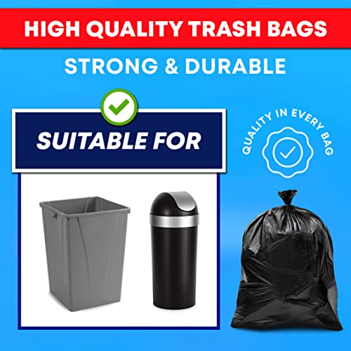 Tasker 33 Gallon Trash Bags (Value 250 Bags), Black Garbage Bags 30 Gallon - 32 Gallon - 33 Gallon - 35 Gallon. High Density Bags