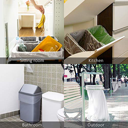 8 Gallon 220 Counts Strong Trash Bags Garbage Bags by Teivio, Bin Liners, for home office kitchen, Clear