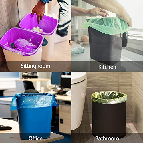 8 Gallon 330 Counts Strong Trash Bags Garbage Bags by Teivio, Bathroom Trash Can Bin Liners, Plastic Bags for home office kitchen，Multicolor