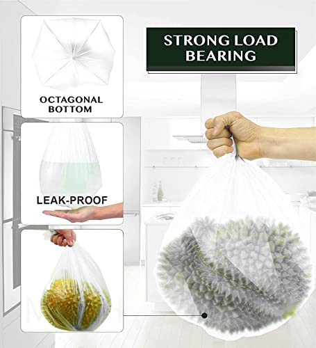 120 Counts Small Trash Bags, 1.2 Gallon Small Garbage Bags with Tear & Leak Resistant Biodegradable 5 Liter Mini Compostable Strong Bathroom Trash Bags, Recycling Eco-Friendly Trash Can Liner (white)