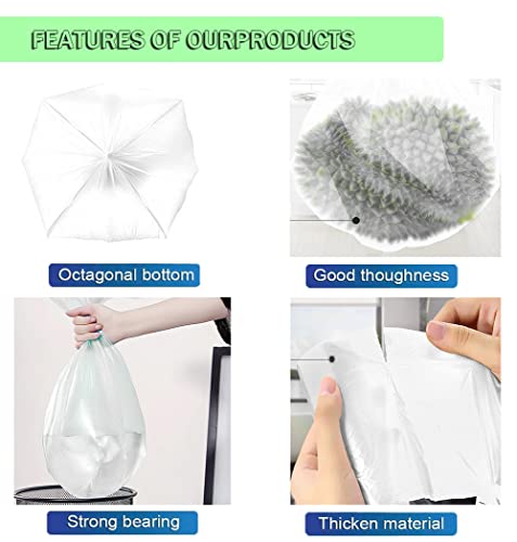 120 Counts Small Trash Bags, 1.2 Gallon Small Garbage Bags with Tear & Leak Resistant Biodegradable 5 Liter Mini Compostable Strong Bathroom Trash Bags, Recycling Eco-Friendly Trash Can Liner (white)