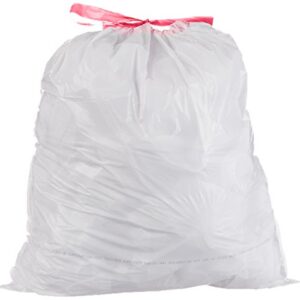 Amazon Basics 13-Gallon Tall Kitchen Trash Bag with Draw String, 0.9 mil, White, 300-Count