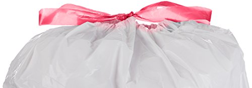 Amazon Basics 13-Gallon Tall Kitchen Trash Bag with Draw String, 0.9 mil, White, 300-Count