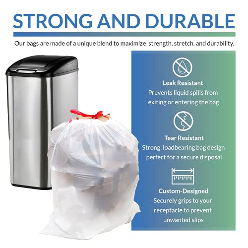 Reli. Tall Kitchen Drawstring Trash Bags 13 Gallon | 250 Count Bulk | Kitchen Garbage Bags | White | 13 Gallon - 16 Gallon Capacity